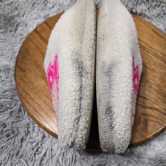 Joe Boxer Nordstrom XL 11-12 Pink Cowboy Wink/Smiley Faux Fur Lined Slippers - Picture 5 of 10